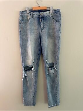 Slim Distressed Men's Jeans in Light Blue